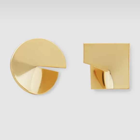 COS Mixmatch Contemporary Gold Studs - Picture 1 of 7